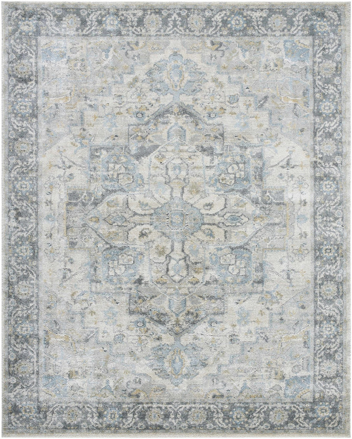 Machine Woven Traditional Style Gray And Beige Area Rug - The Rug Decor