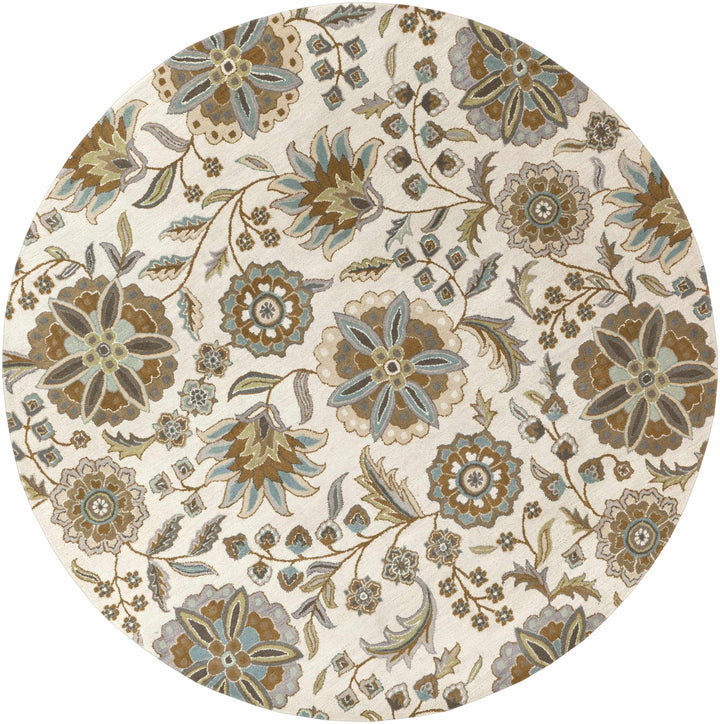 Mack Traditional Floral Design Beige Hand Tufted Wool Rug - The Rug Decor