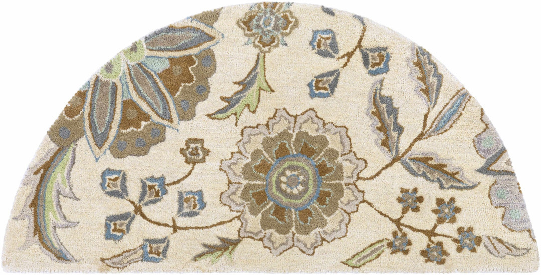 Mack Traditional Floral Design Beige Hand Tufted Wool Rug - The Rug Decor