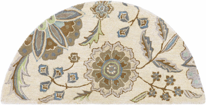 Mack Traditional Floral Design Beige Hand Tufted Wool Rug - The Rug Decor