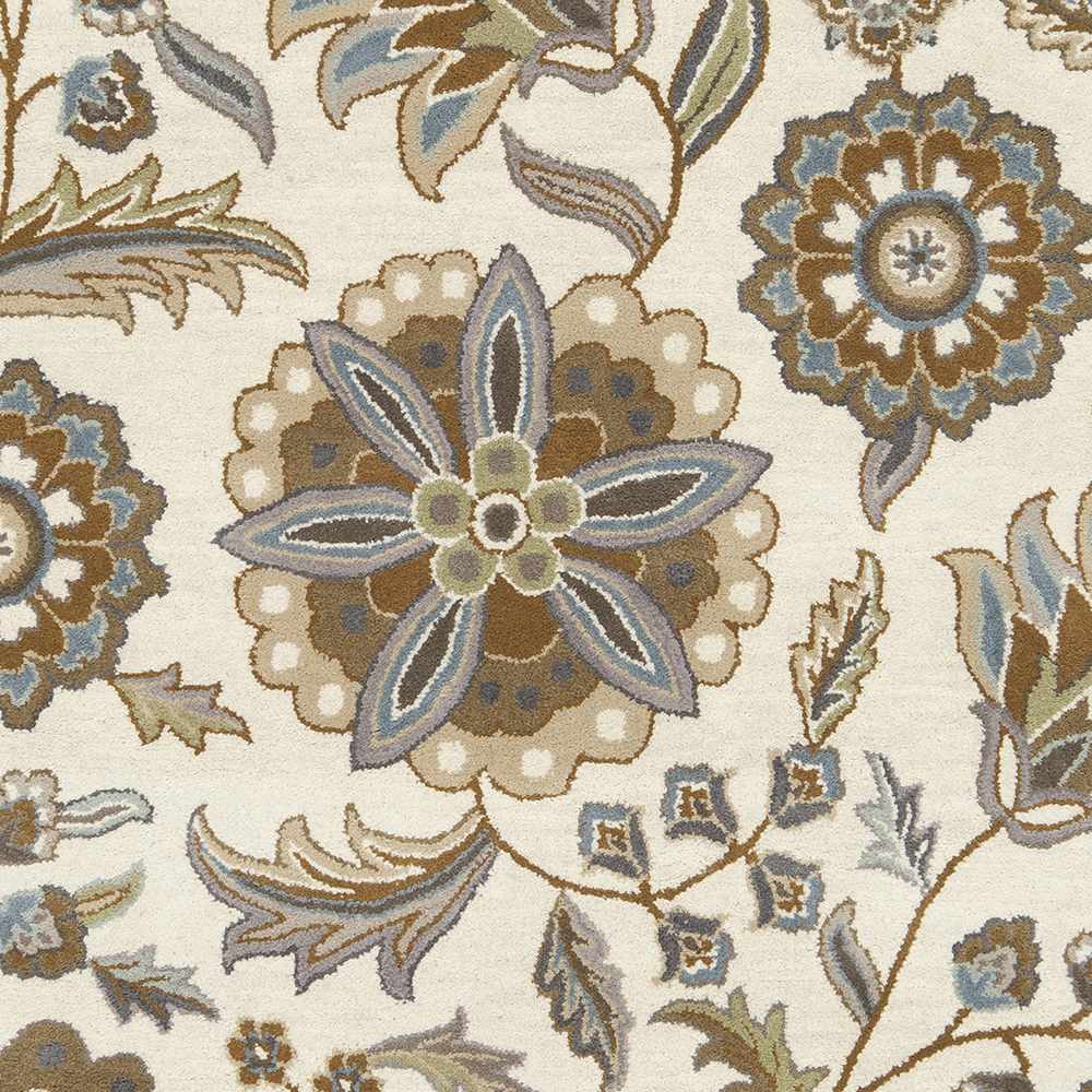 Mack Traditional Floral Design Beige Hand Tufted Wool Rug - The Rug Decor
