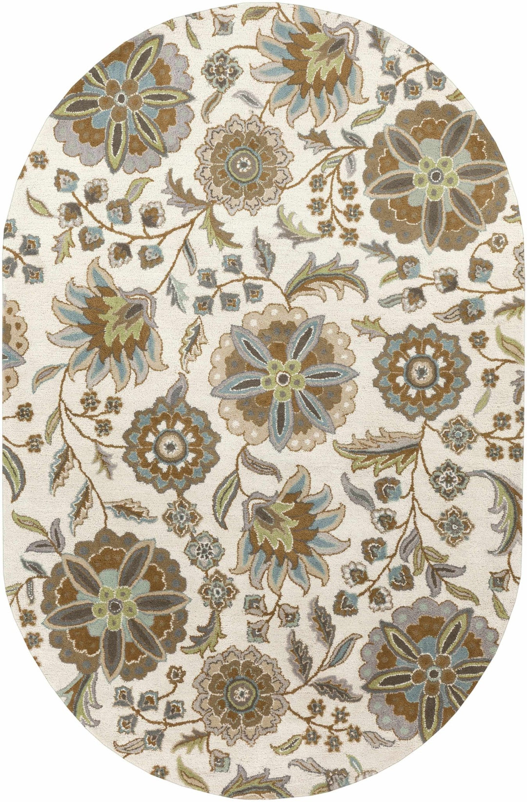 Mack Traditional Floral Design Beige Hand Tufted Wool Rug - The Rug Decor