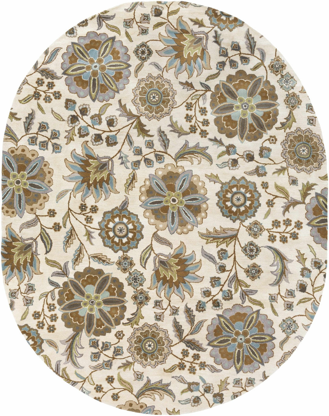 Mack Traditional Floral Design Beige Hand Tufted Wool Rug - The Rug Decor