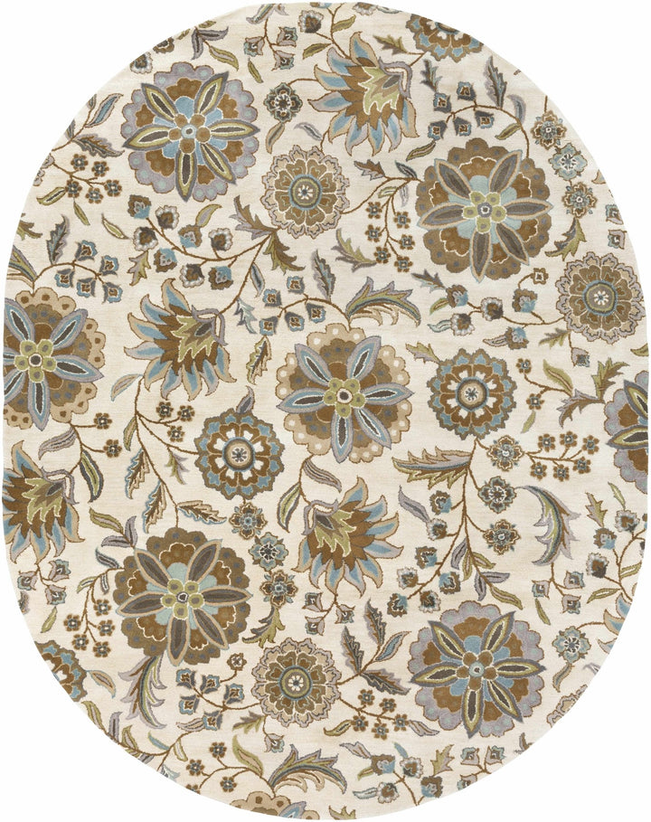 Mack Traditional Floral Design Beige Hand Tufted Wool Rug - The Rug Decor