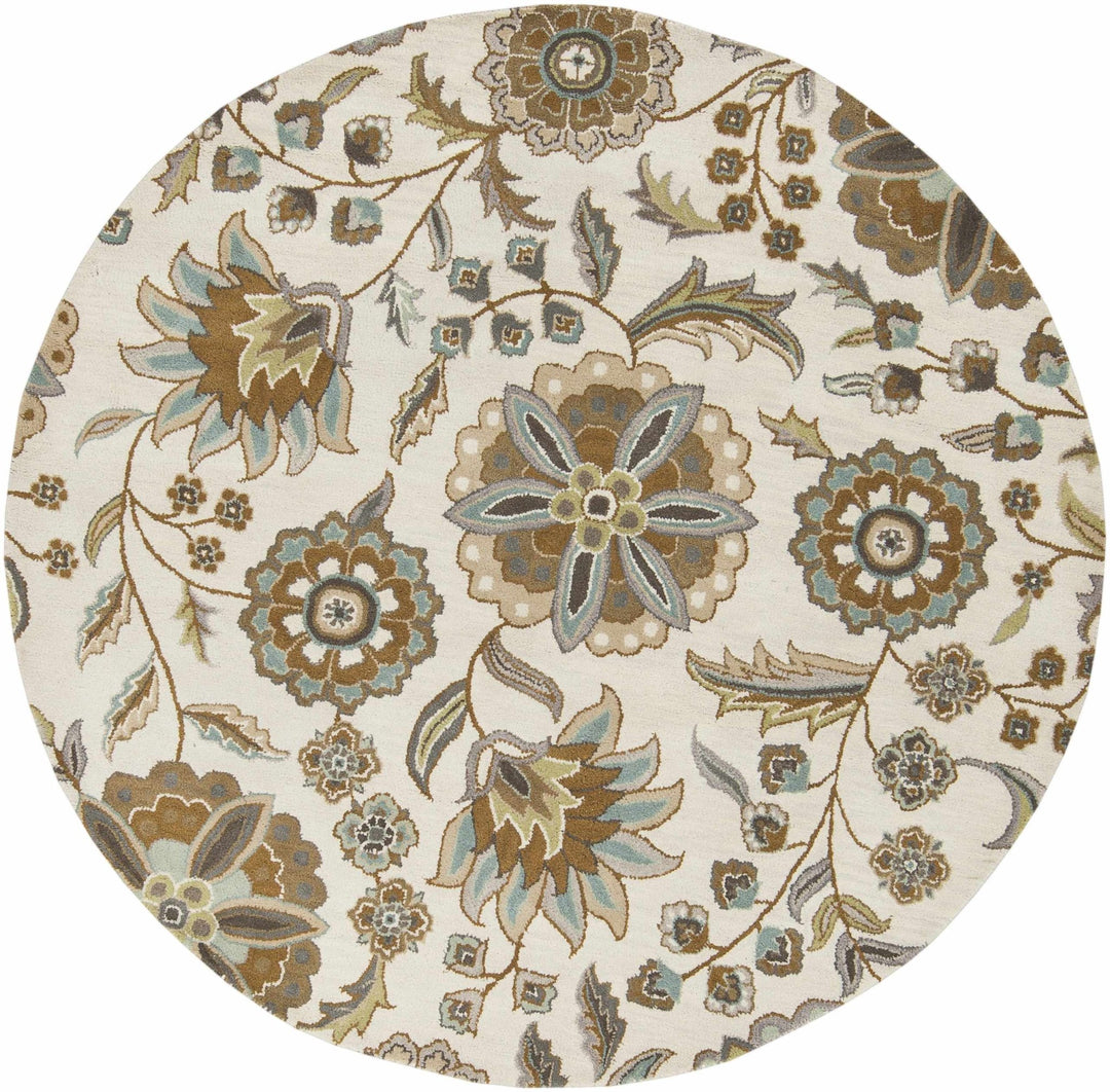 Mack Traditional Floral Design Beige Hand Tufted Wool Rug - The Rug Decor
