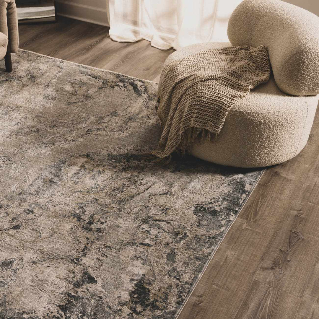 Maddington Gray And Blue Modern Abstract Design Area Rug - The Rug Decor