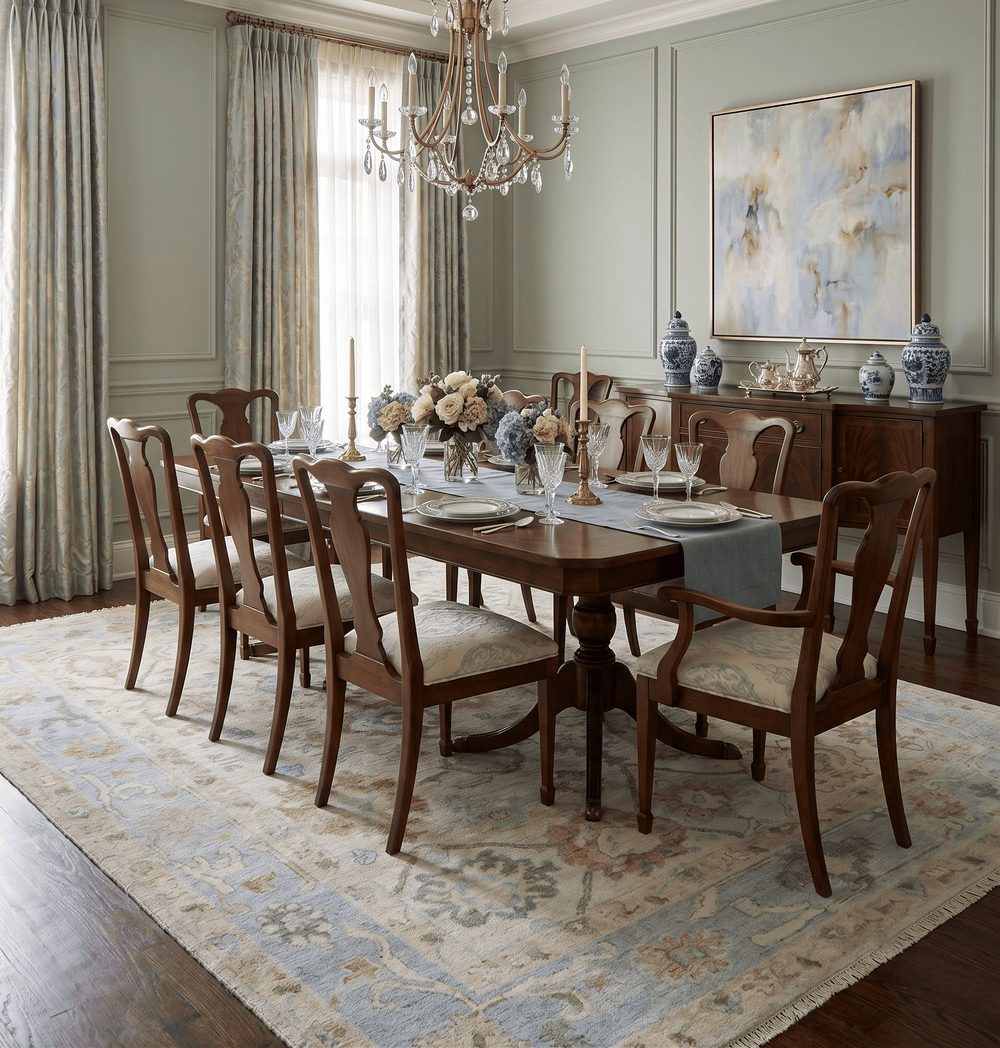 Made to Order Hand Knotted Ivory, Silver and Brown Traditional Antique Style Wool Area Rug - The Rug Decor