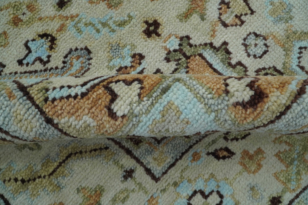 Made to Order Traditional Turkish Design Beige And Blue Wool Rug - The Rug Decor