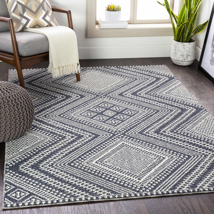 Madison Bohemian Transitional Design Black & White Rug - The Rug Decor