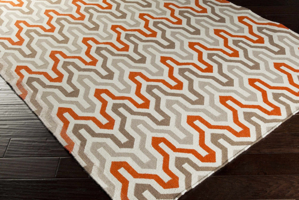 Madisonburg Contemporary Style Rust And Brown Hand Woven Wool Rug - The Rug Decor