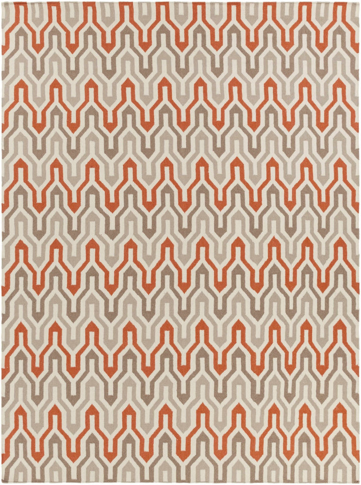 Madisonburg Contemporary Style Rust And Brown Hand Woven Wool Rug - The Rug Decor