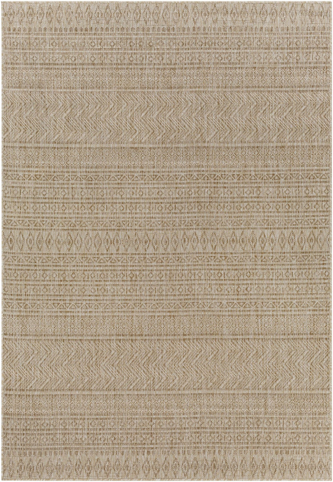 Madras Modern Geometric Design Beige And Brown Outdoor Rug - The Rug Decor
