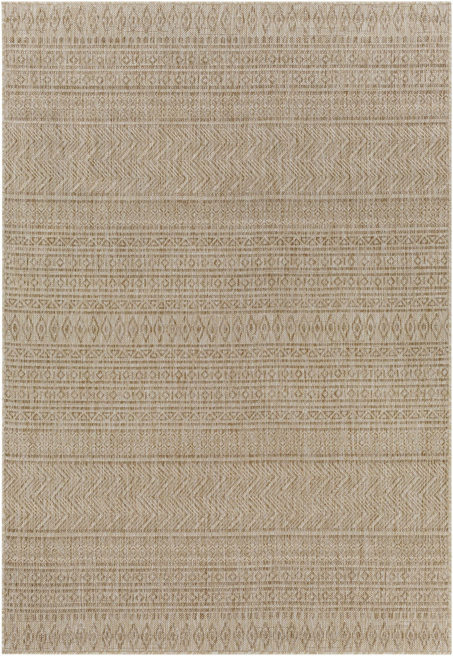 Madras Modern Geometric Design Beige And Brown Outdoor Rug - The Rug Decor