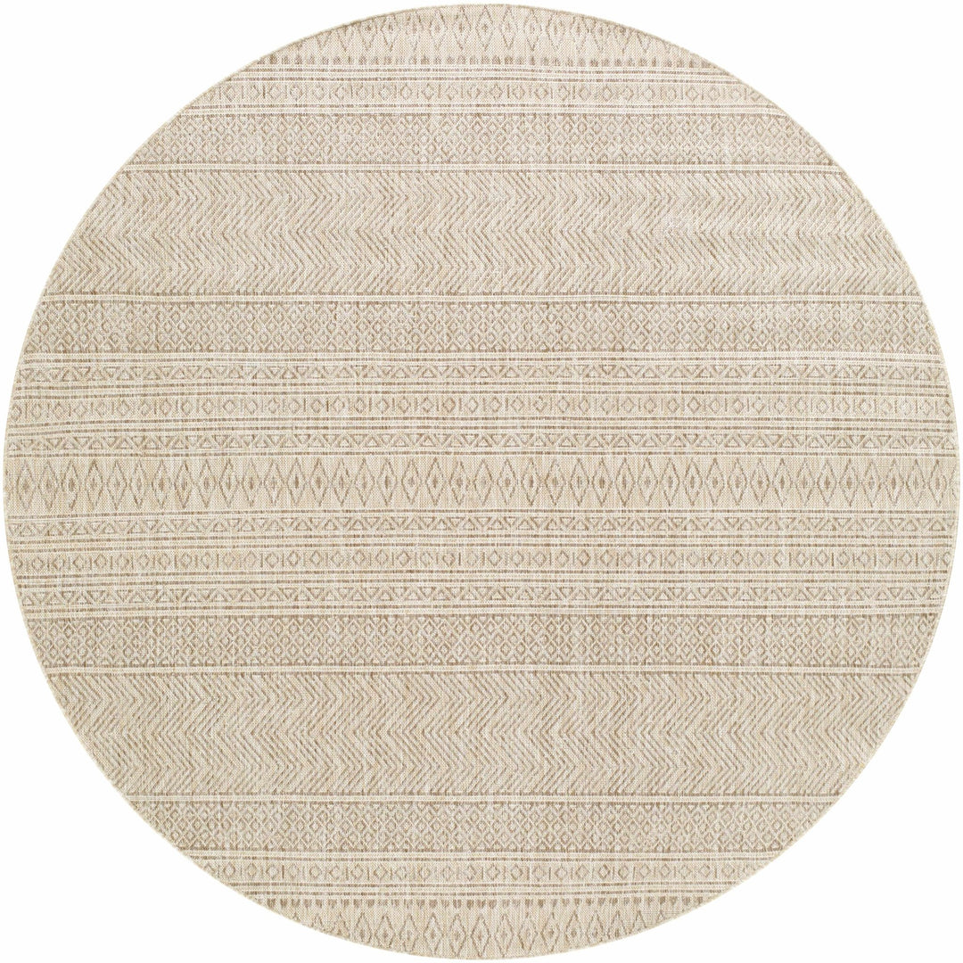 Madras Modern Geometric Design Beige And Brown Outdoor Rug - The Rug Decor