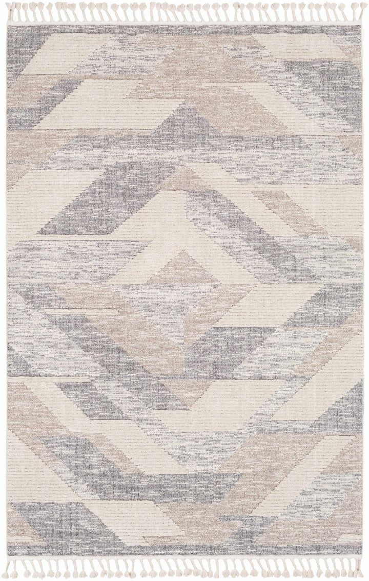 Magazine Modern Style Beige And Gray Area Rug - The Rug Decor