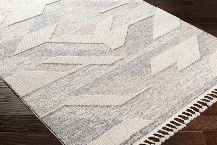 Magazine Modern Style Beige And Gray Area Rug - The Rug Decor