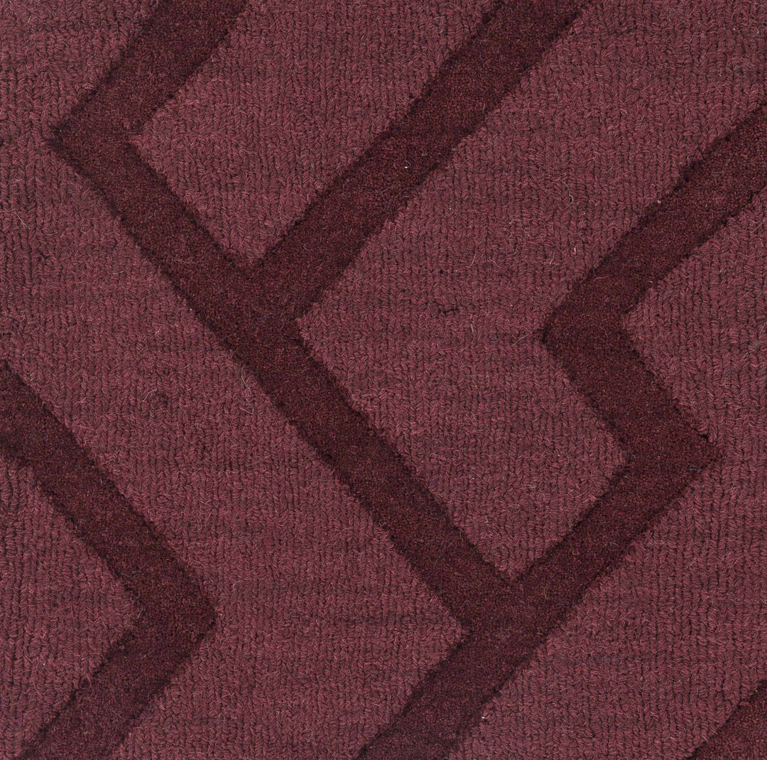 Magness Maroon Contemporary Style Hand Loomed Wool Area Rug