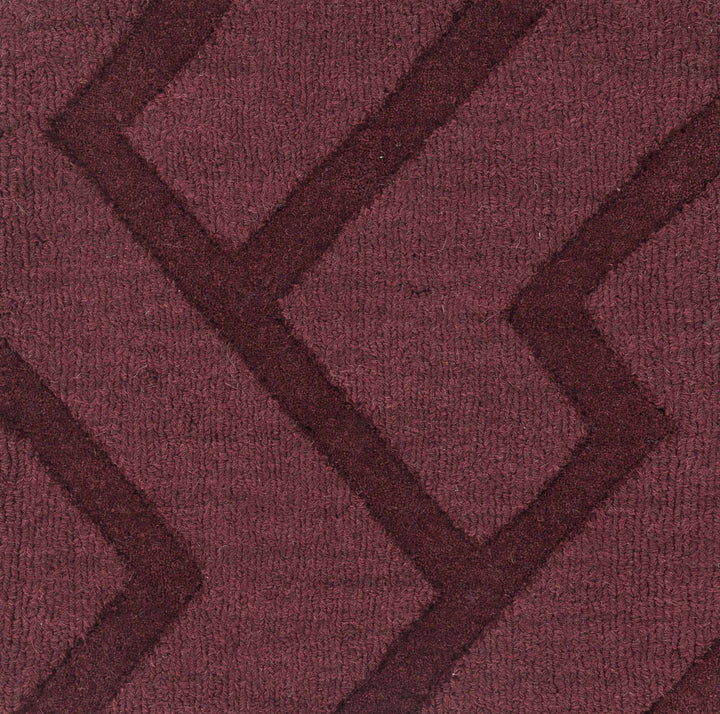 Magness Maroon Contemporary Style Hand Loomed Wool Area Rug