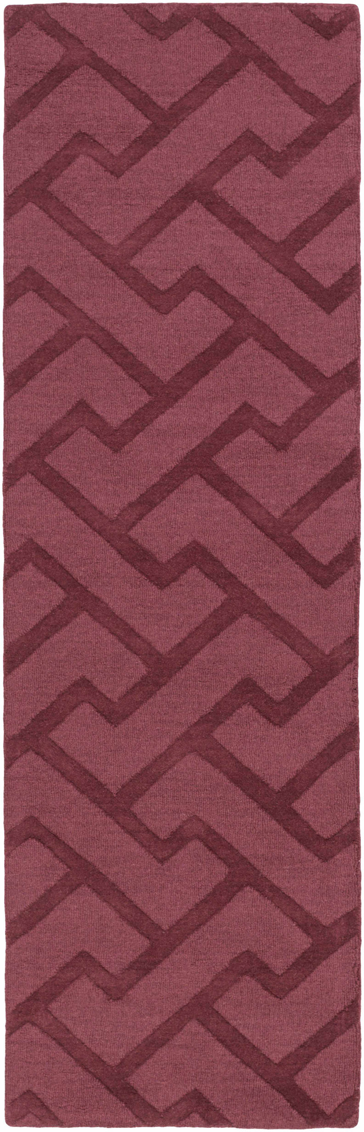 Magness Maroon Contemporary Style Hand Loomed Wool Area Rug