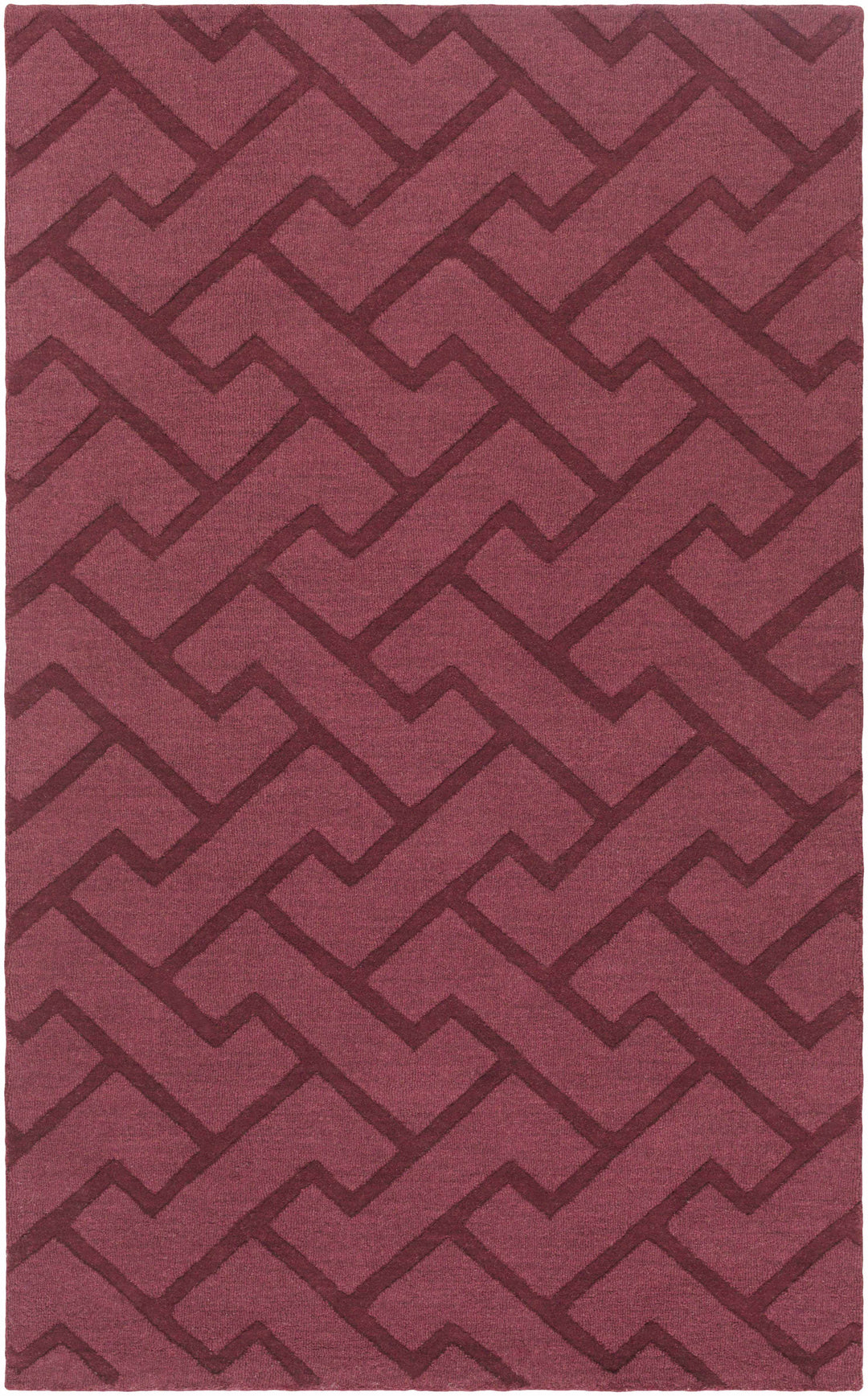 Magness Maroon Contemporary Style Hand Loomed Wool Area Rug