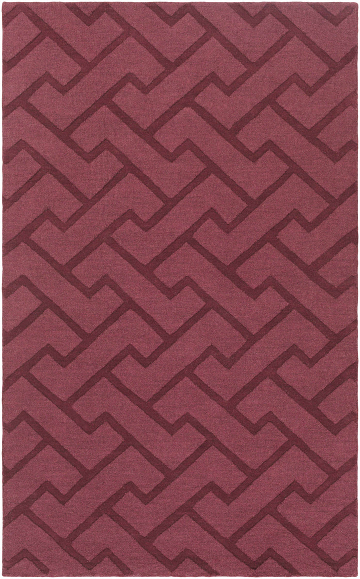 Magness Maroon Contemporary Style Hand Loomed Wool Area Rug