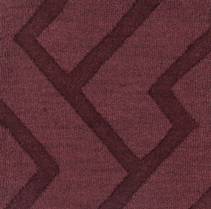 Magness Maroon Contemporary Style Hand Loomed Wool Area Rug - The Rug Decor