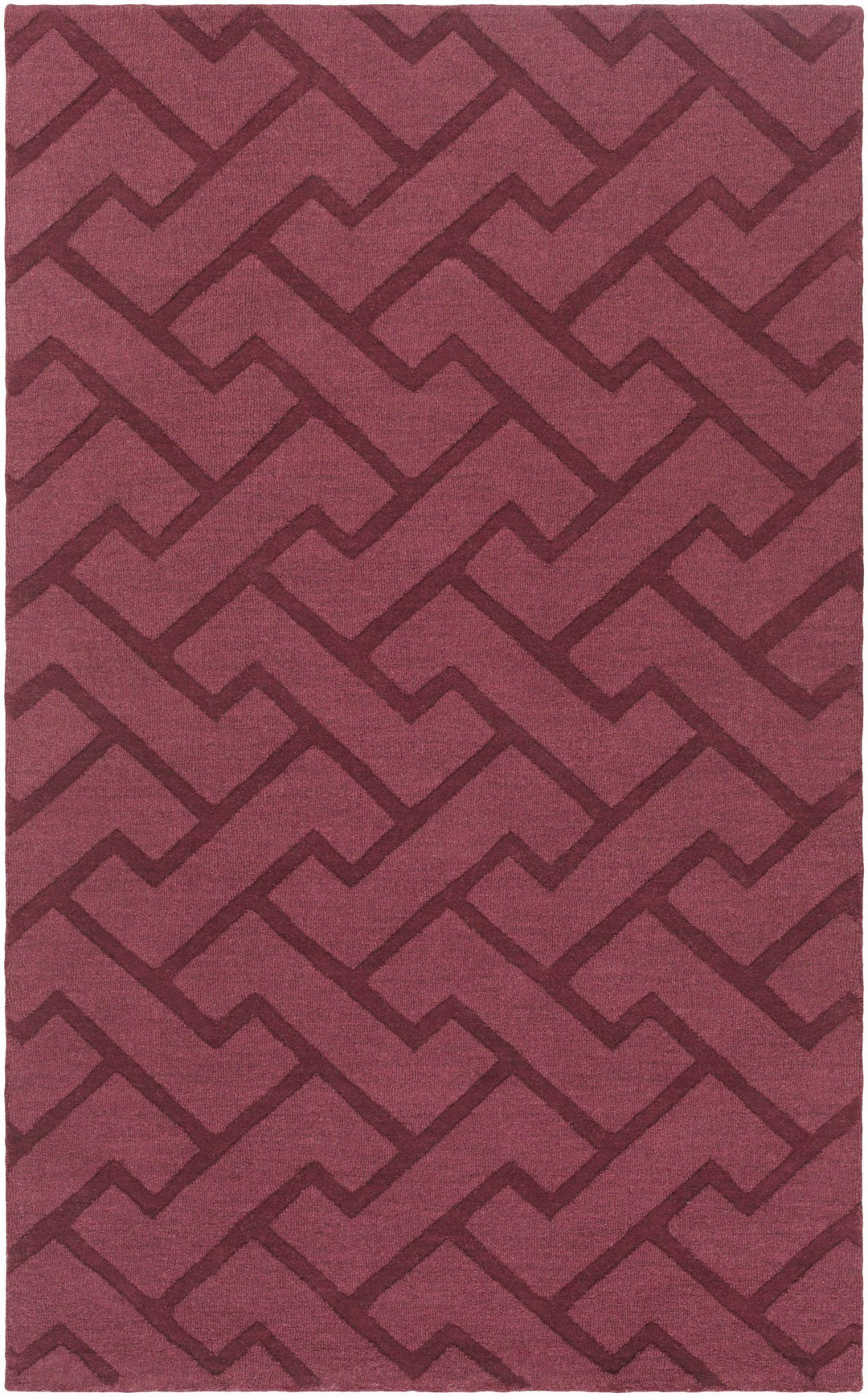 Magness Maroon Contemporary Style Hand Loomed Wool Area Rug - The Rug Decor