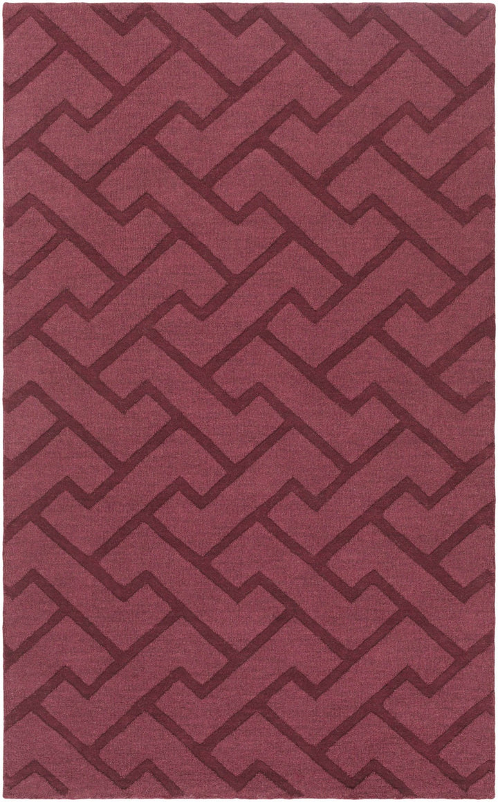 Magness Maroon Contemporary Style Hand Loomed Wool Area Rug - The Rug Decor