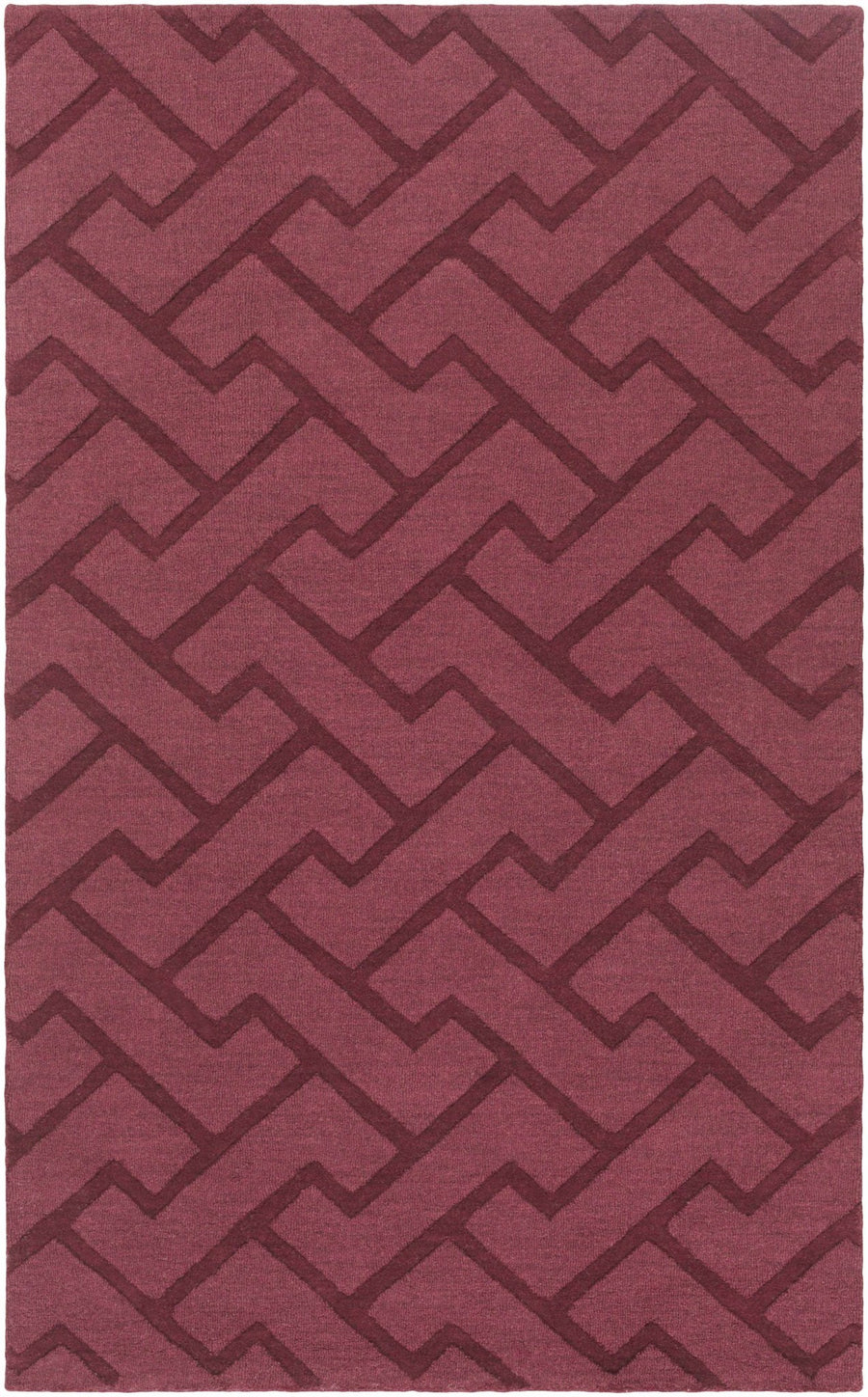 Magness Maroon Contemporary Style Hand Loomed Wool Area Rug - The Rug Decor