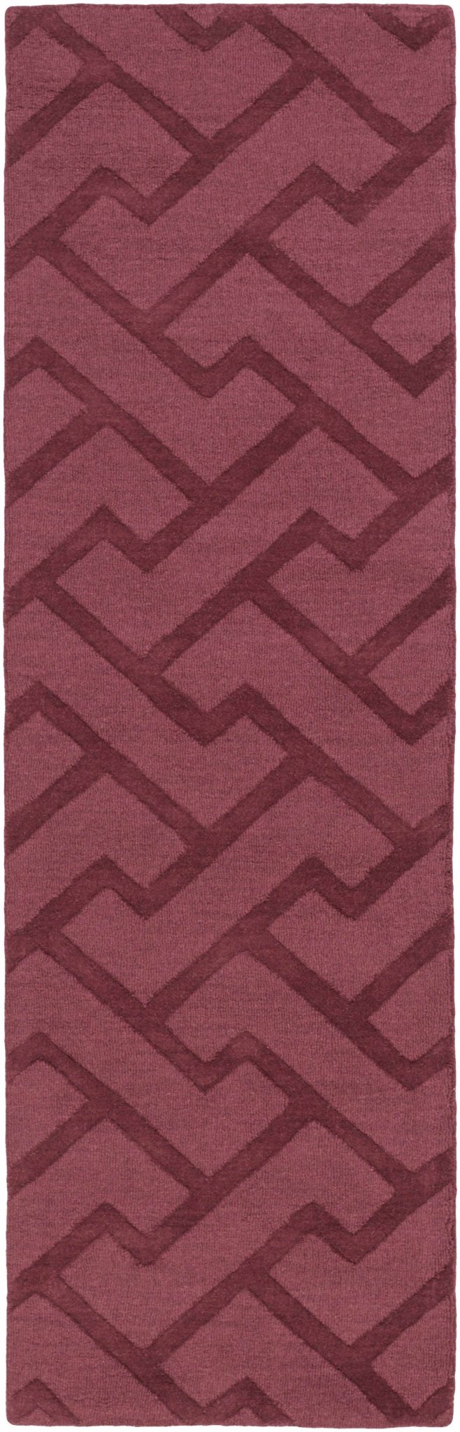 Magness Maroon Contemporary Style Hand Loomed Wool Area Rug - The Rug Decor