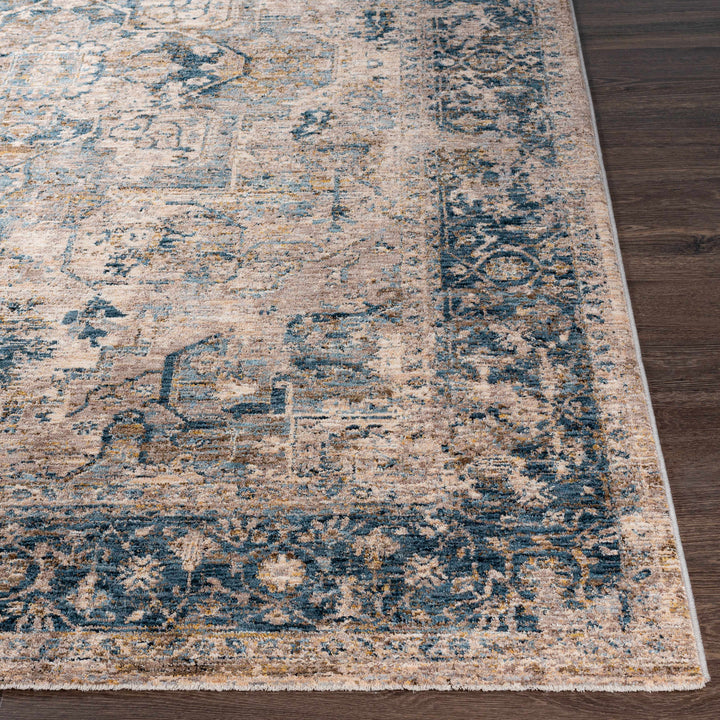 Magrath Traditional Style Beige And Blue Area Rug