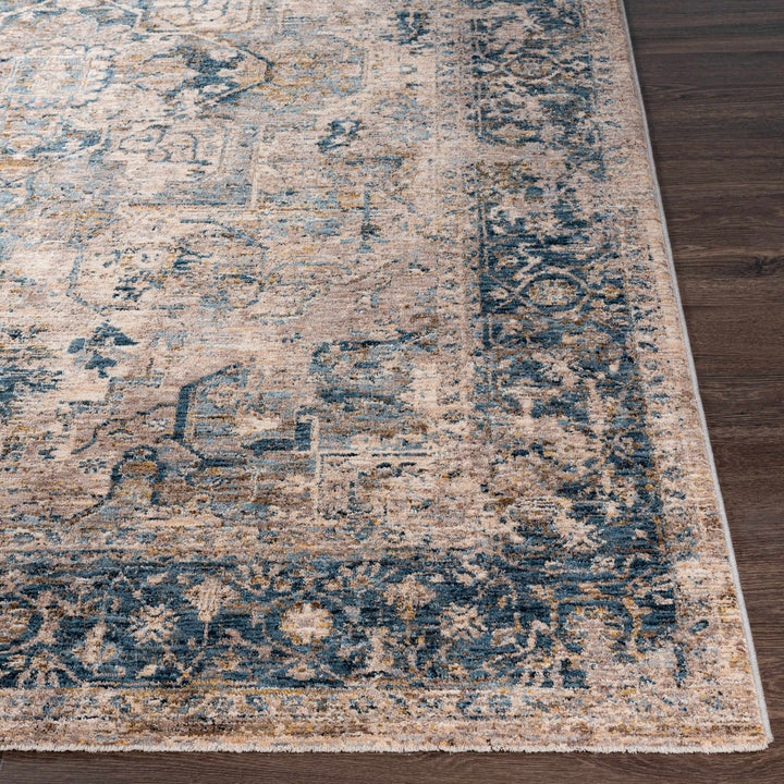 Magrath Traditional Style Beige And Blue Area Rug - The Rug Decor