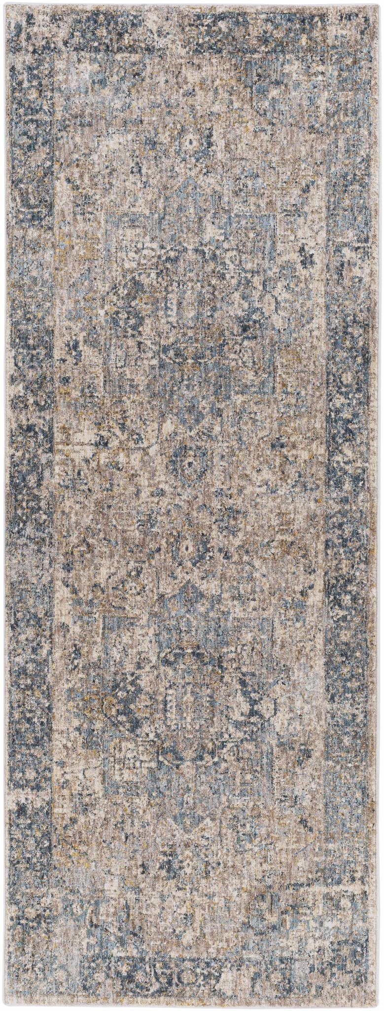 Magrath Traditional Style Beige And Blue Area Rug - The Rug Decor