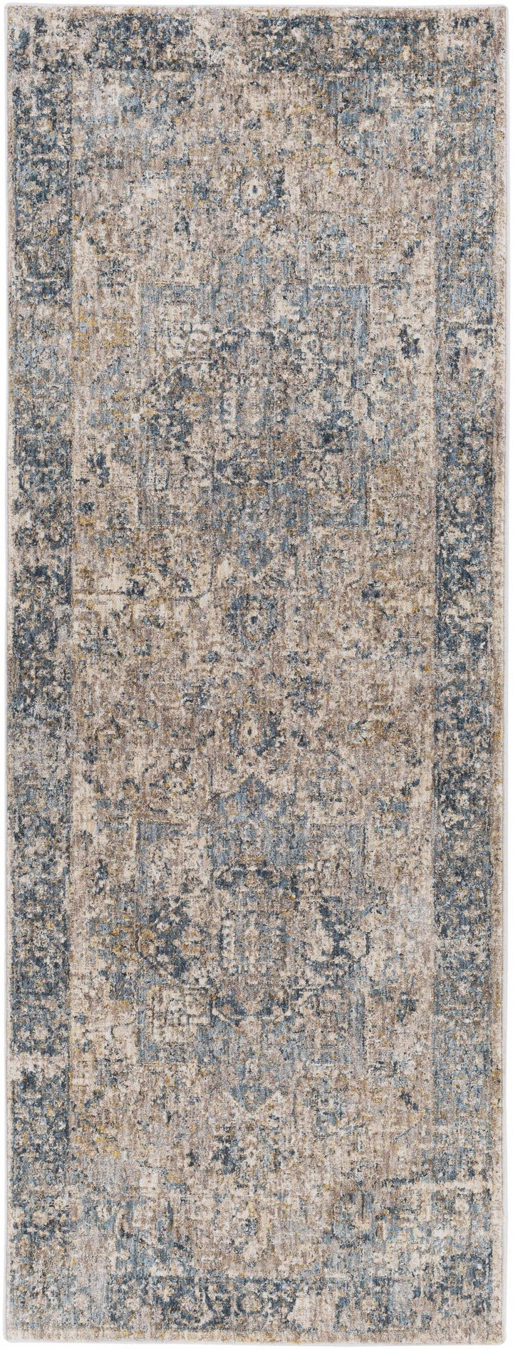 Magrath Traditional Style Beige And Blue Area Rug - The Rug Decor