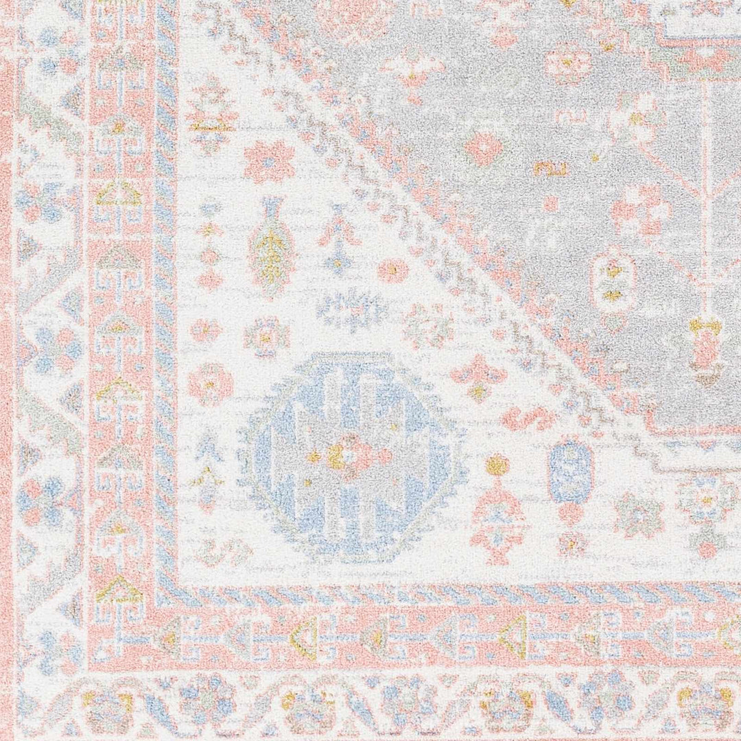 Maha Ivory And Peach Traditional Style Washable Area Rug - The Rug Decor