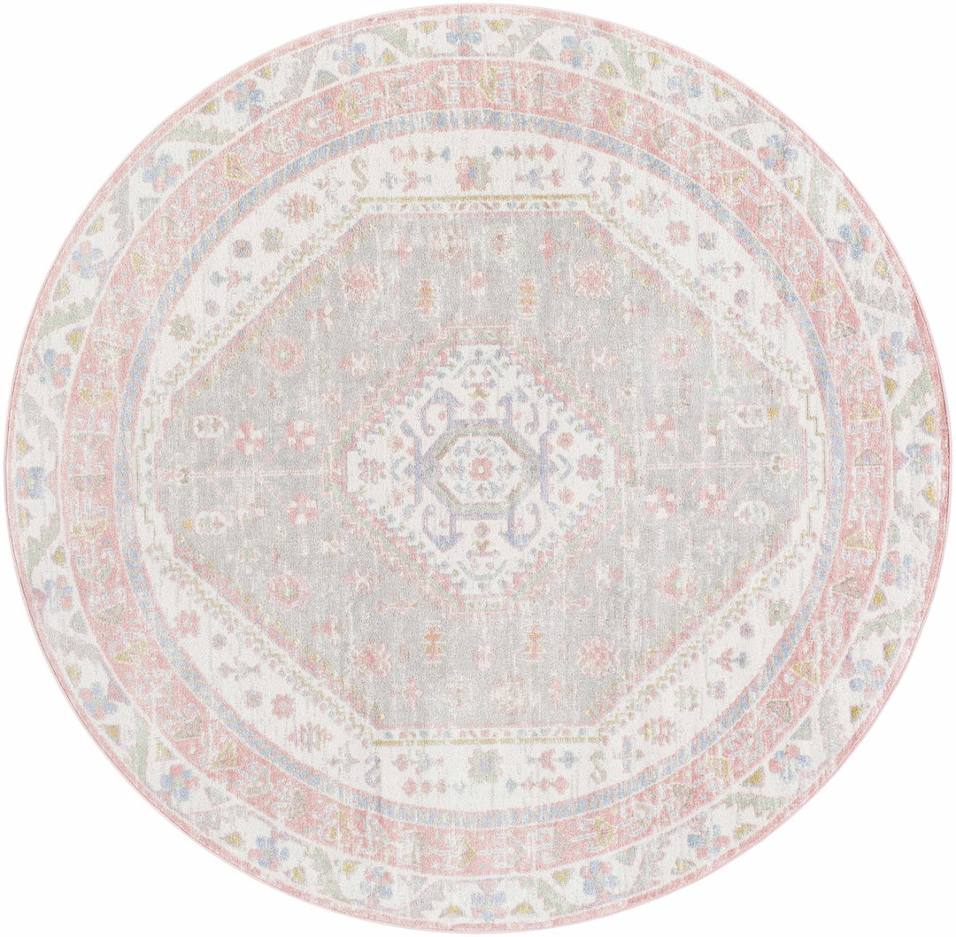 Maha Ivory And Peach Traditional Style Washable Area Rug - The Rug Decor