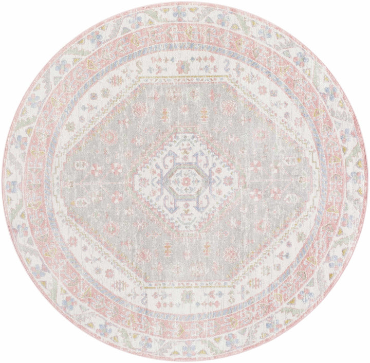 Maha Ivory And Peach Traditional Style Washable Area Rug - The Rug Decor