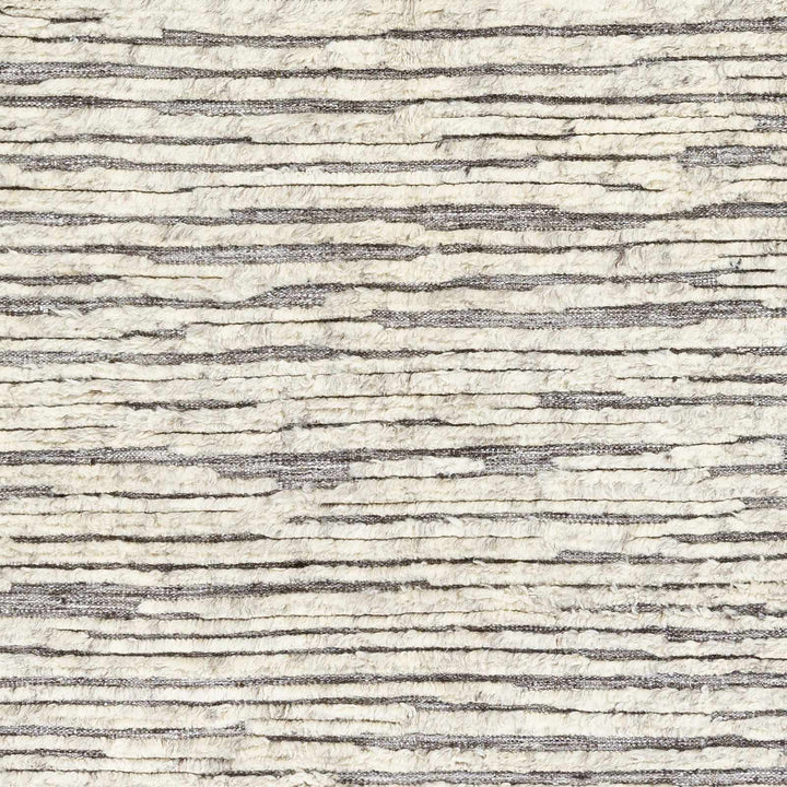 Mahaffey Ivory And Gray Modern Style Hand Knotted Area Rug