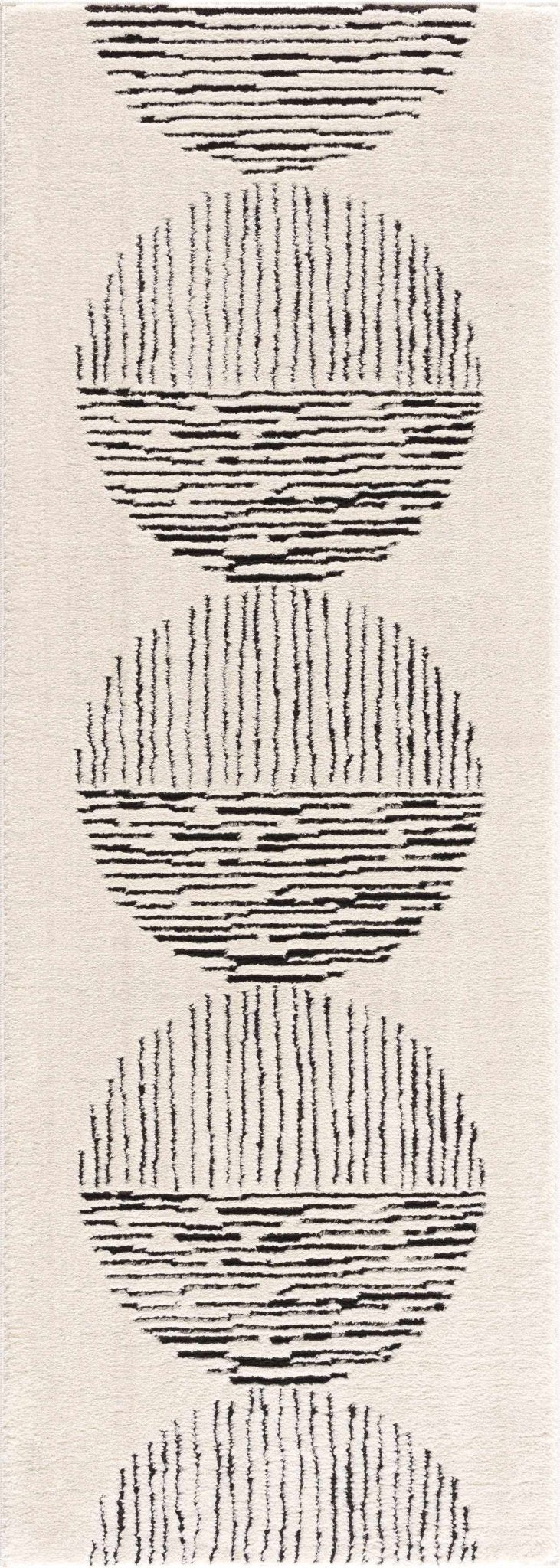 Mahsa Modern Geometric Design Cream And Black Rug - The Rug Decor