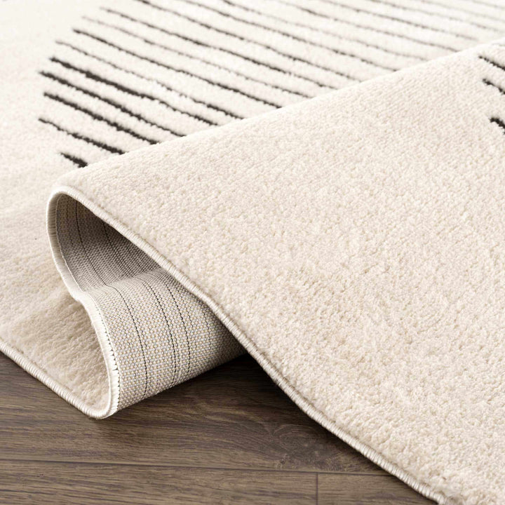 Mahsa Modern Geometric Design Cream And Black Rug - The Rug Decor