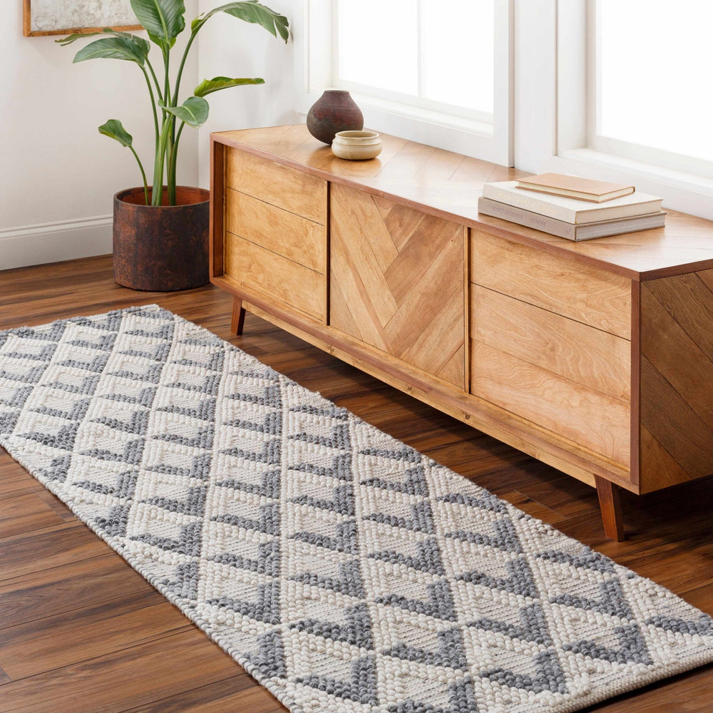 Maik Contemporary Geometrical Gray And Ivory Area Rug - The Rug Decor