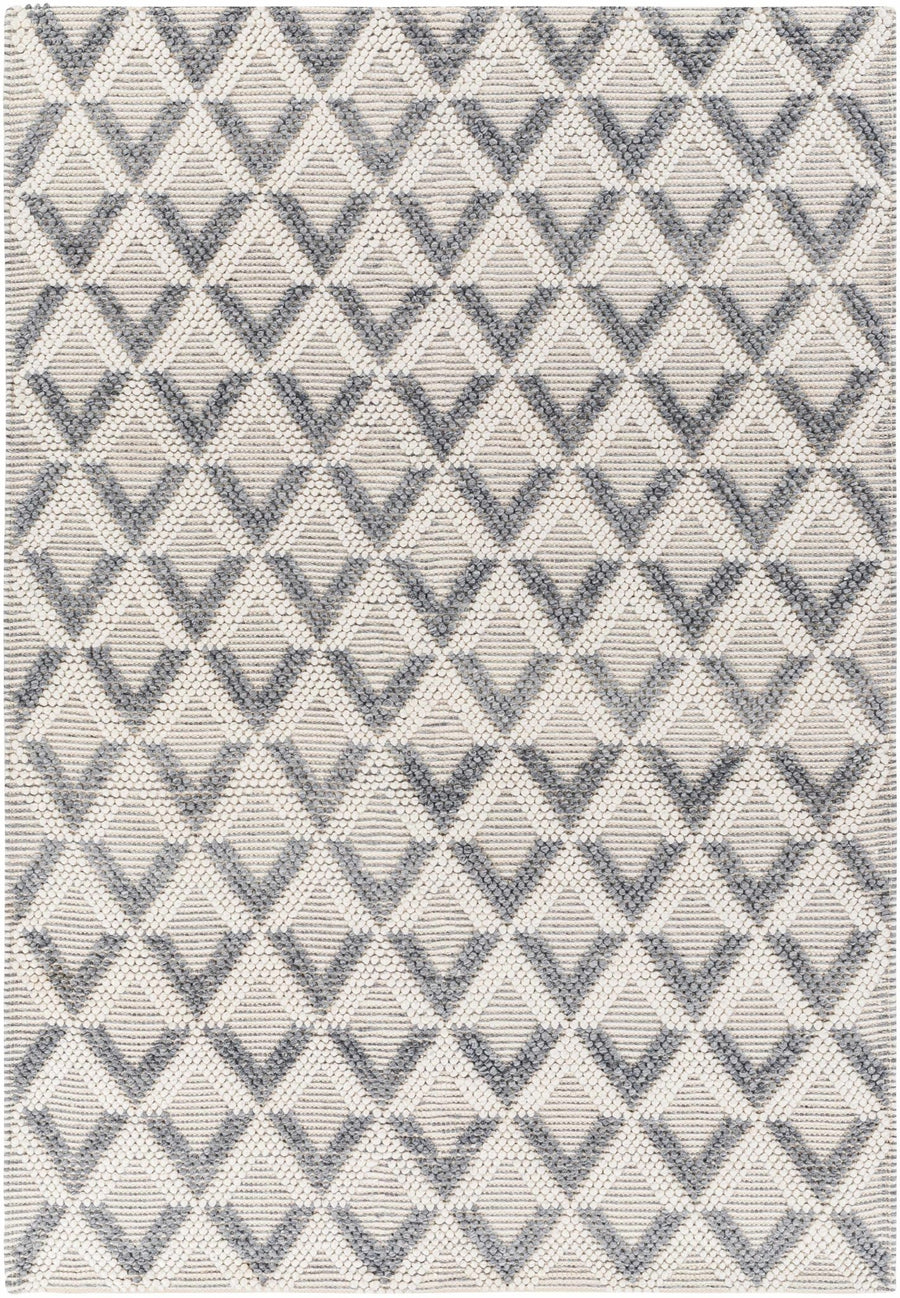 Maik Contemporary Geometrical Gray And Ivory Area Rug - The Rug Decor