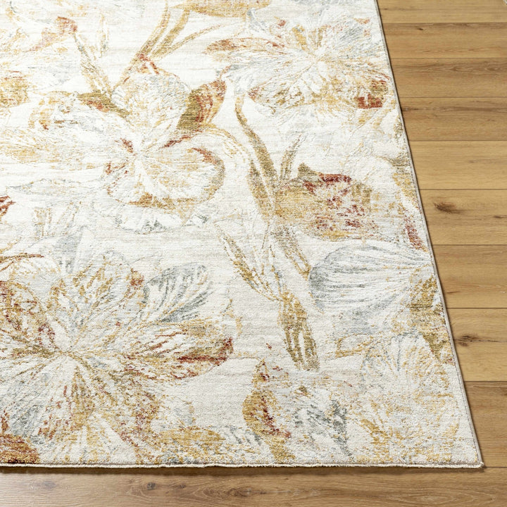 Maili Modern Floral Design Brown And Ivory Area Rug - The Rug Decor