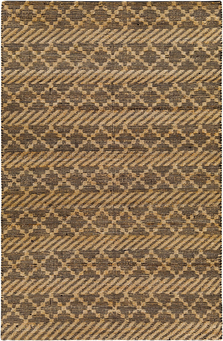 Malidong Tan And Black Modern Geometrical Hand Woven Area Rug - The Rug Decor