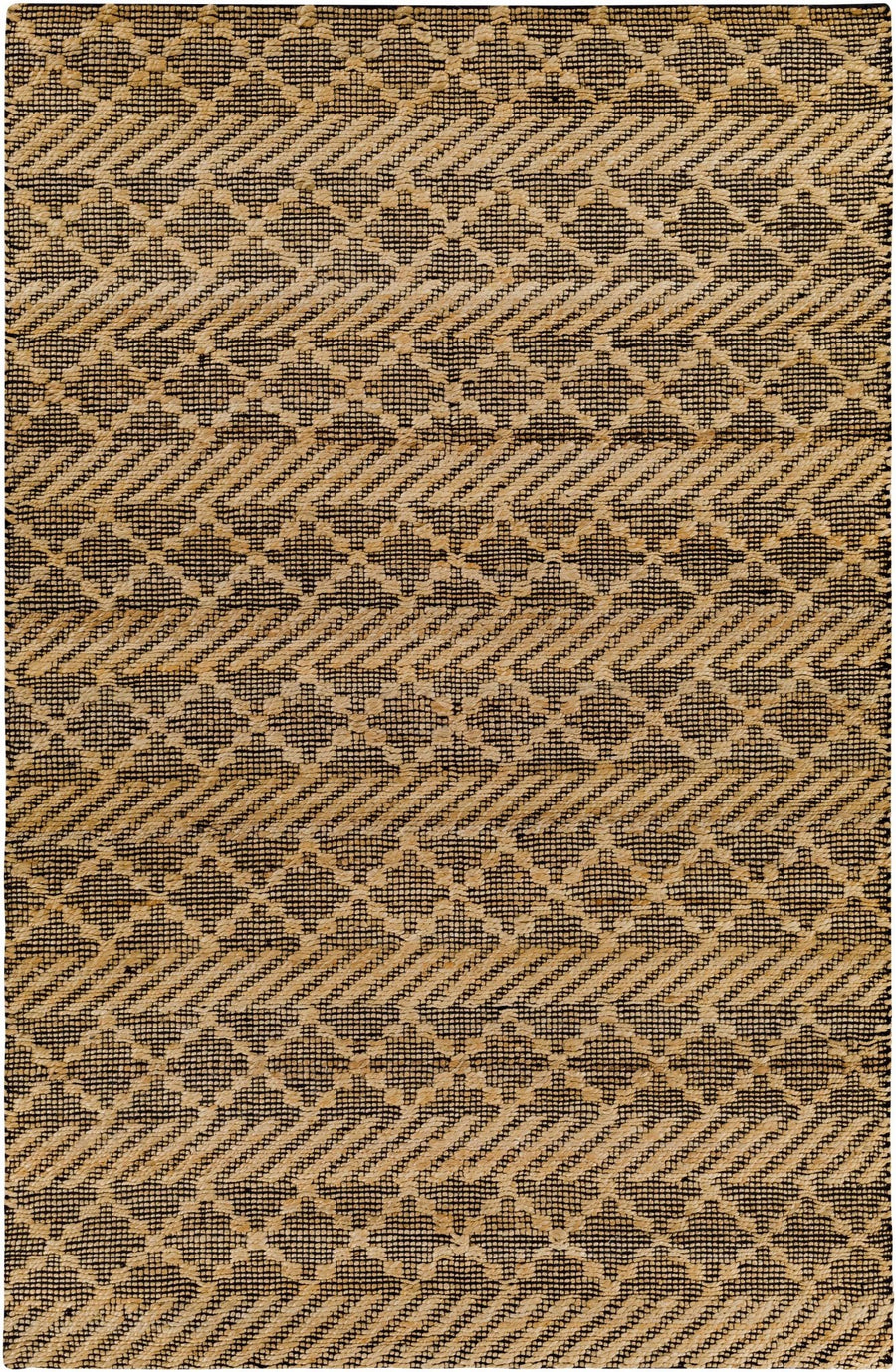 Malidong Tan And Black Modern Geometrical Hand Woven Area Rug - The Rug Decor