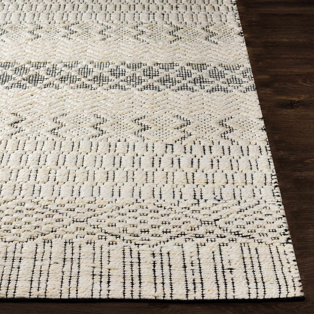 Malolos Modern Geometrical Design Ivory And Black Hand Woven Area Rug - The Rug Decor