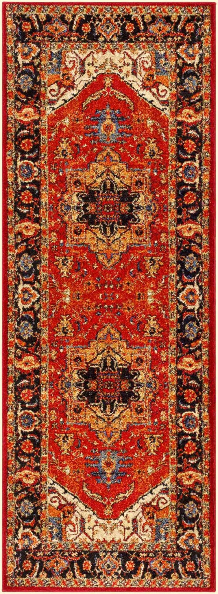 Malpas Traditional Style Red And Black Area Rug - The Rug Decor
