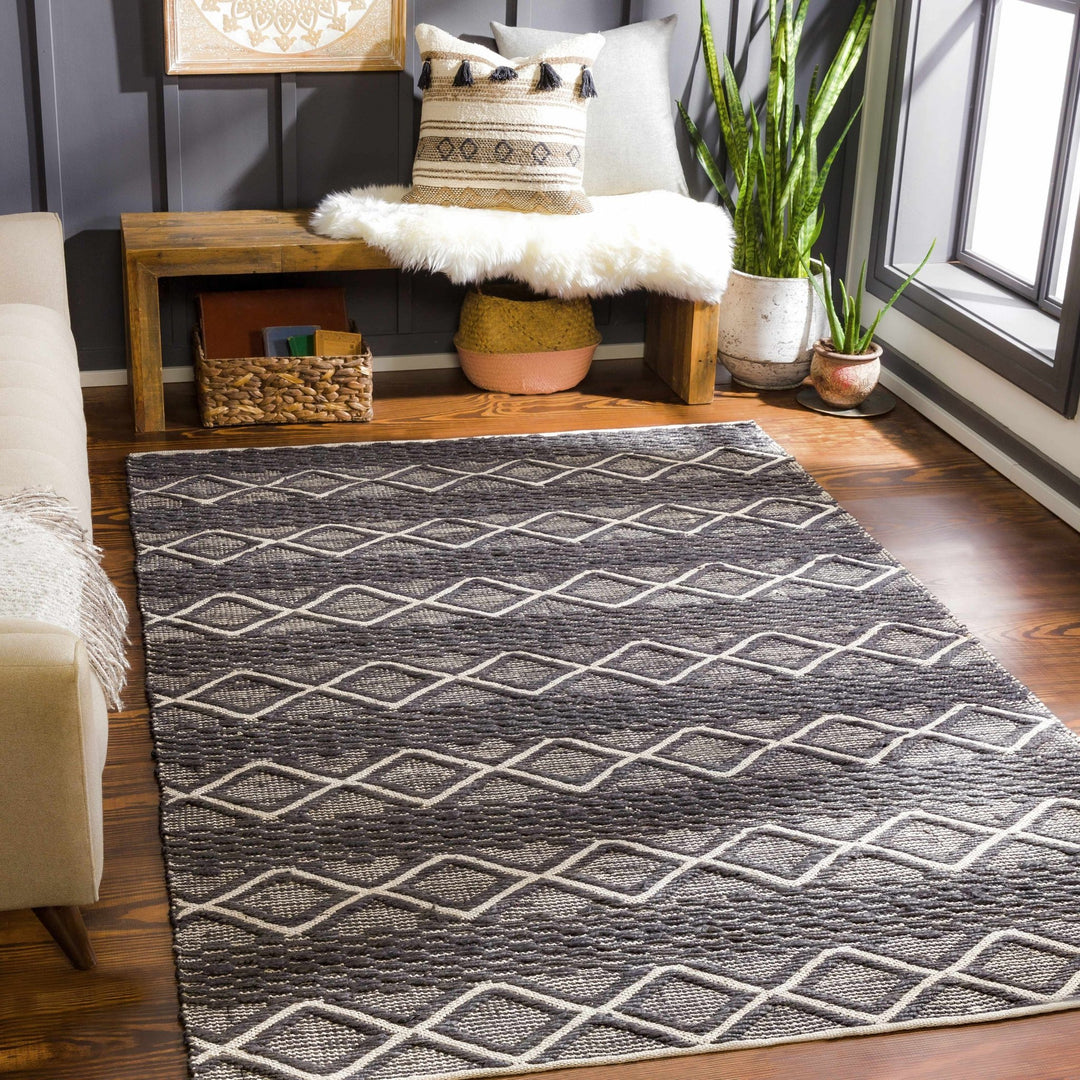 Maluanluan Modern Geometrical Design Charcoal Hand Woven Area Rug - The Rug Decor