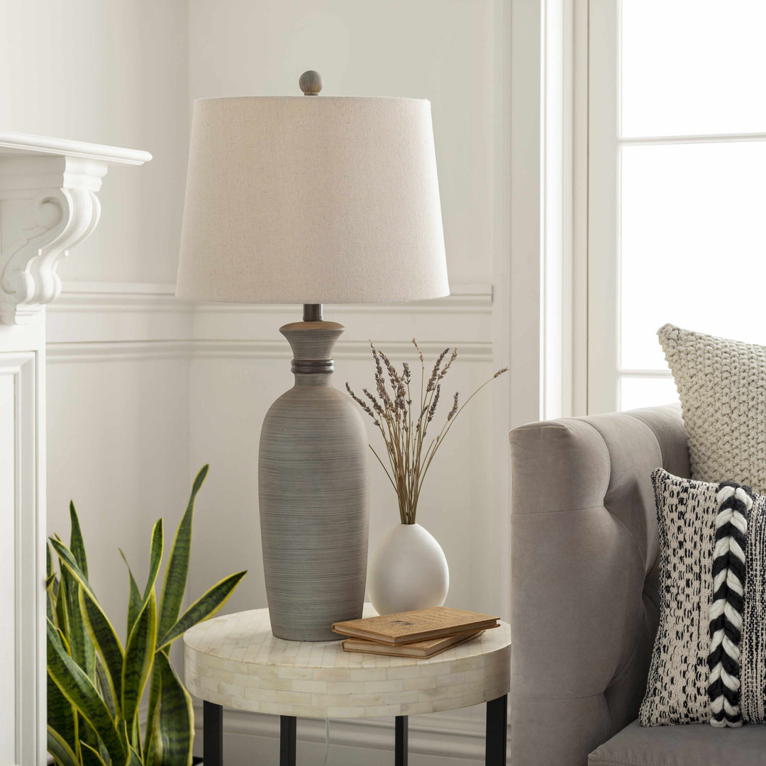 Mambog Gray Resin Table Lamp | Traditional Accent Lighting