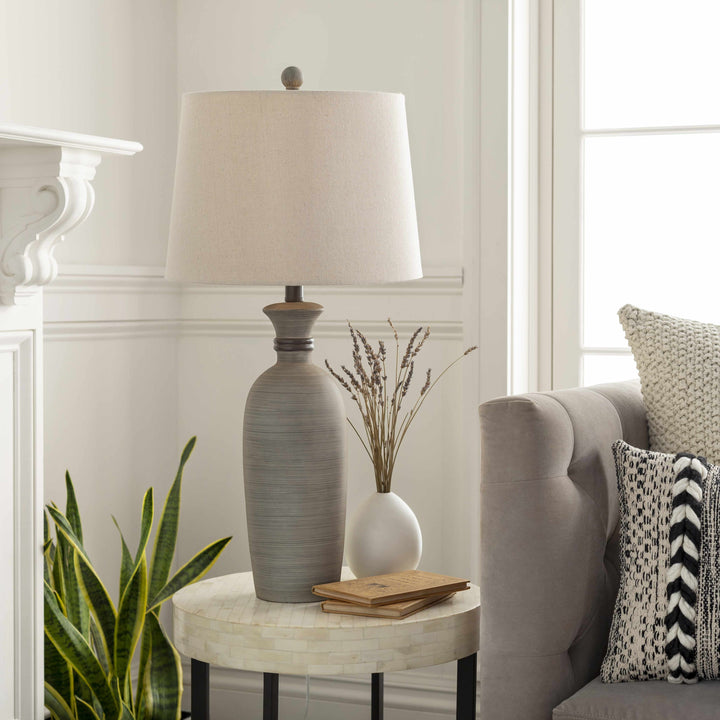 Mambog Gray Resin Table Lamp | Traditional Accent Lighting